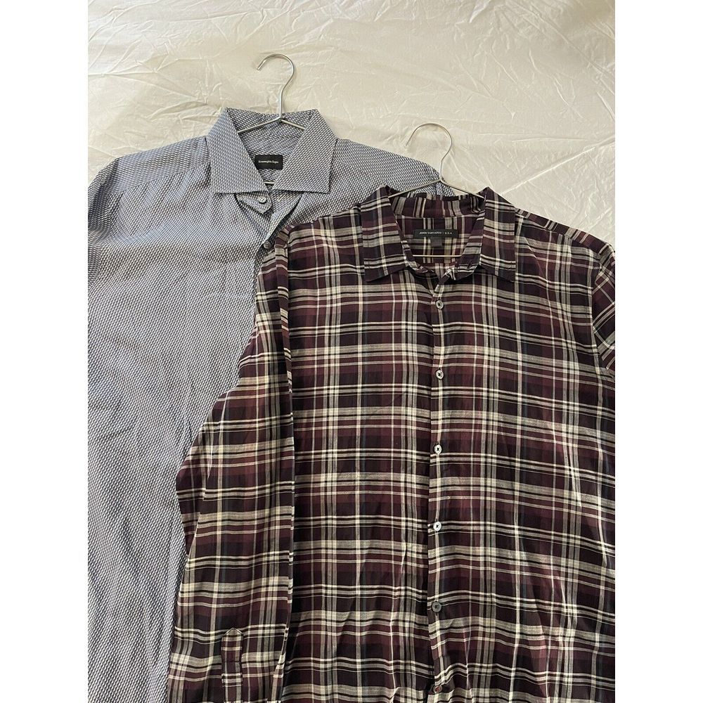 Ermenegildo Zegna John Varvatos Mens Dress Shirts Size Large Lot 2